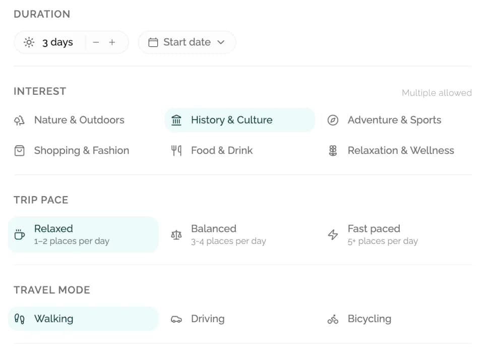 Customizing trip filters